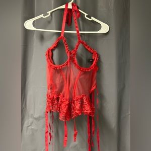 Sexy mesh and lace Chemise with underwire cut outs. EUC